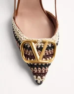 Valentino Vlogo Signature Slingback Pump With Crochet Embroidery 80Mm - Image 4